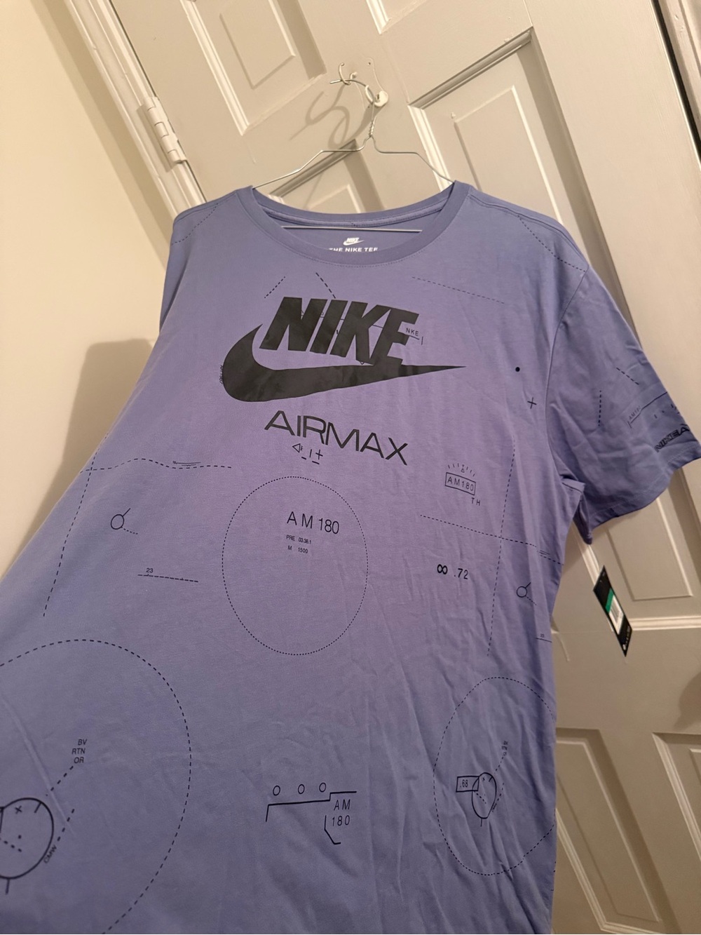 Nike Men's Lavender Graphic Airmax Tee with Black Swoosh